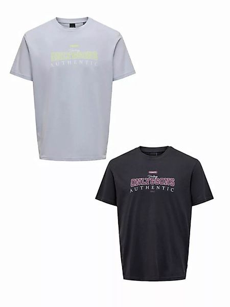 ONLY & SONS T-Shirt T-Shirt 2er-Set Rundhals Kurzarm (1-tlg) 7641 in Dunkel günstig online kaufen