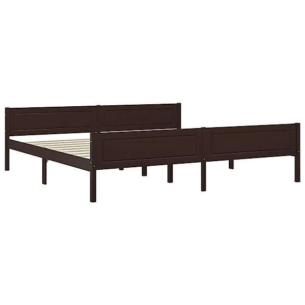 Massivholzbett Kiefer Dunkelbraun 200x200 Cm günstig online kaufen