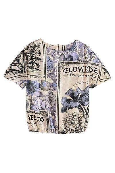Next Blusenshirt Gemustertes Top mit Ballonsaum günstig online kaufen