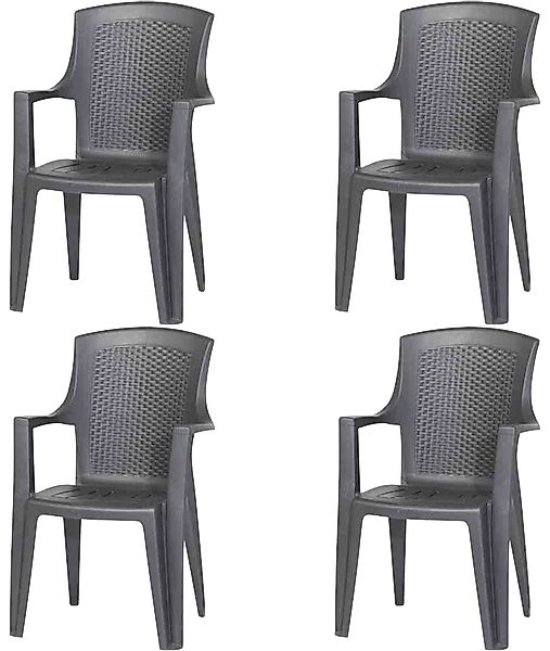 Progarden Gartensessel »Eden, TOPSELLER!«, (Set, 4 St., 4x Stapelsessel), S günstig online kaufen