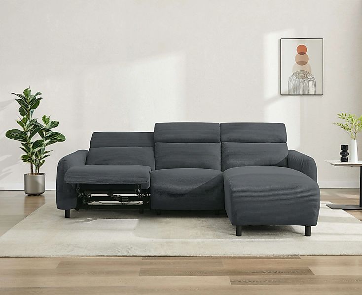 Home affaire Ecksofa »SKAANE in Cord, L-Form, 274 cm, manuelle u. elektrisc günstig online kaufen