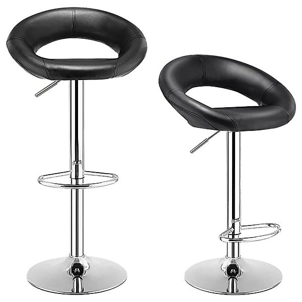 Costway Barhocker 2er Set mit Lehne und Fußstütze Sitzhöhe 77-98 cm günstig online kaufen