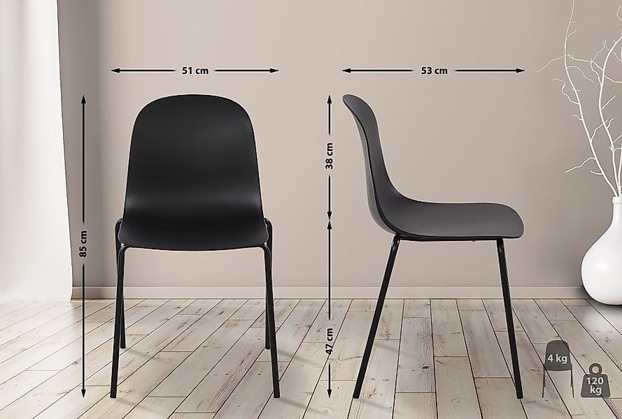 CLP Esszimmerstuhl Hardin (2er Set), stapelbar, günstig online kaufen