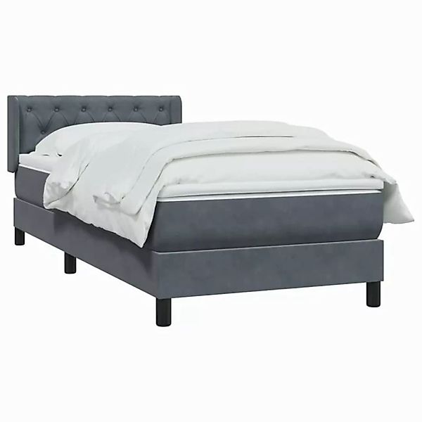 vidaXL Bett Boxspringbett mit Matratze Dunkelgrau 80x210 cm Samt günstig online kaufen