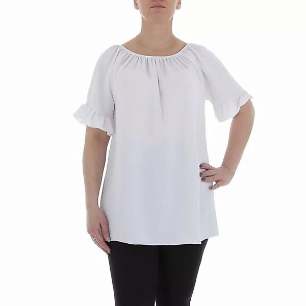 Ital-Design Kurzarmbluse Damen Elegant Bluse in Weiß günstig online kaufen