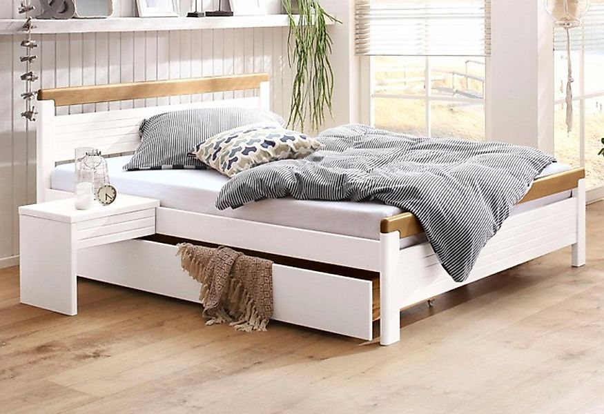 Home affaire Massivholzbett »"CAPRE" im skandinavischem Landhausstil«, in v günstig online kaufen