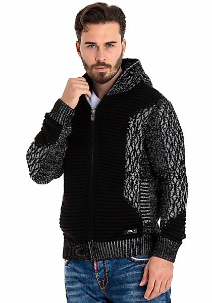 Cipo & Baxx Cardigan, mit flauschiger Kapuze günstig online kaufen