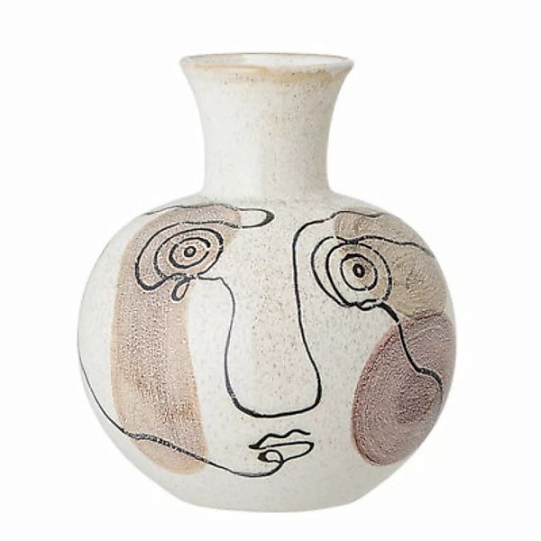 Vase  keramik weiß / Emaillierte Keramik, handbemalt - Bloomingville - Weiß günstig online kaufen