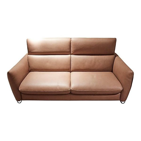 CALIA ITALIA 2-Sitzer Sofa Confetto Leder Nature Terra 74 Braun Metallfüße günstig online kaufen