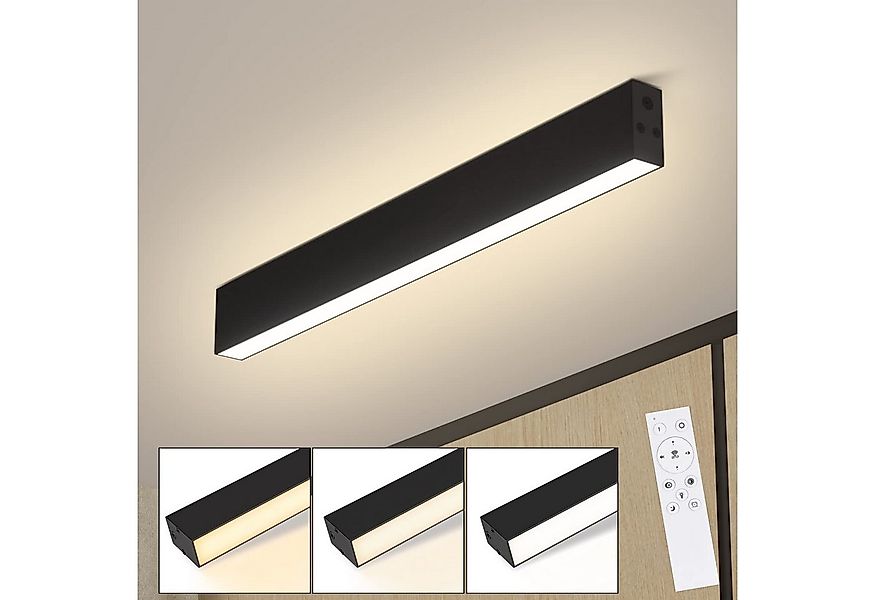 Nettlife LED Deckenleuchte 50 cm Lange Wohnzimmer Deckenlampe schwarz/weiss günstig online kaufen