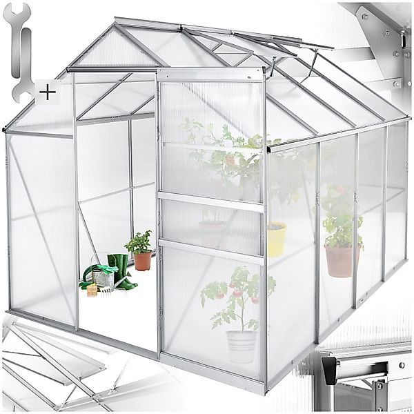 tectake Gewächshaus Treibhaus aus Aluminium, UV-beständig, günstig online kaufen