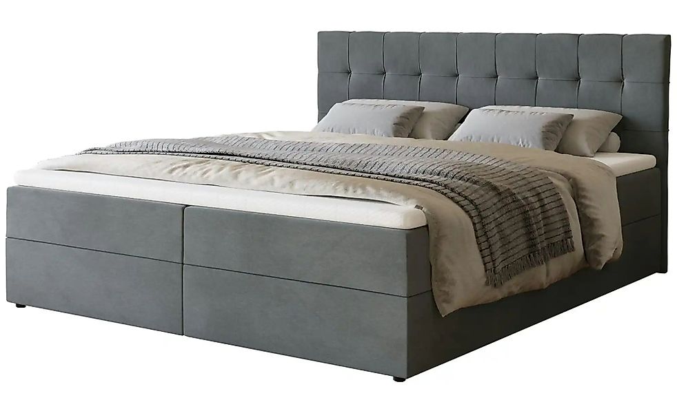 Boxbett mit Bettkasten und Topper Dartford ¦ grau ¦ Maße (cm): B: 180 H: 10 günstig online kaufen