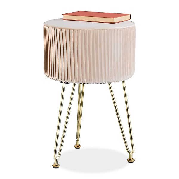 relaxdays Sitzhocker Samt Hocker mit Metallbeinen, günstig online kaufen