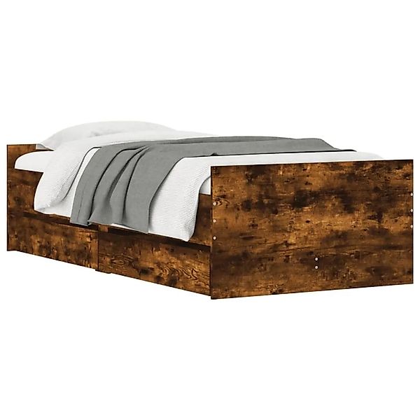 vidaXL Bettgestell mit Schubladen Räuchereiche 90x200 cm 3207375 günstig online kaufen