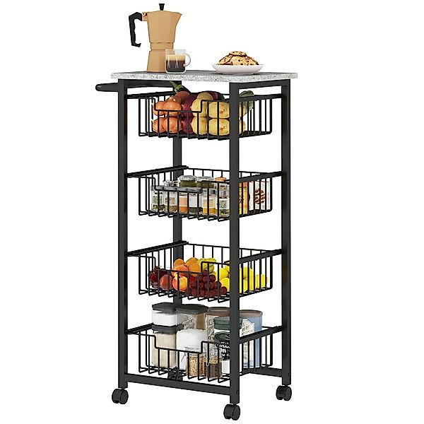 BlingBin Küchenwagen Servierwagen mit Arbeitsplatte, 3/4 günstig online kaufen