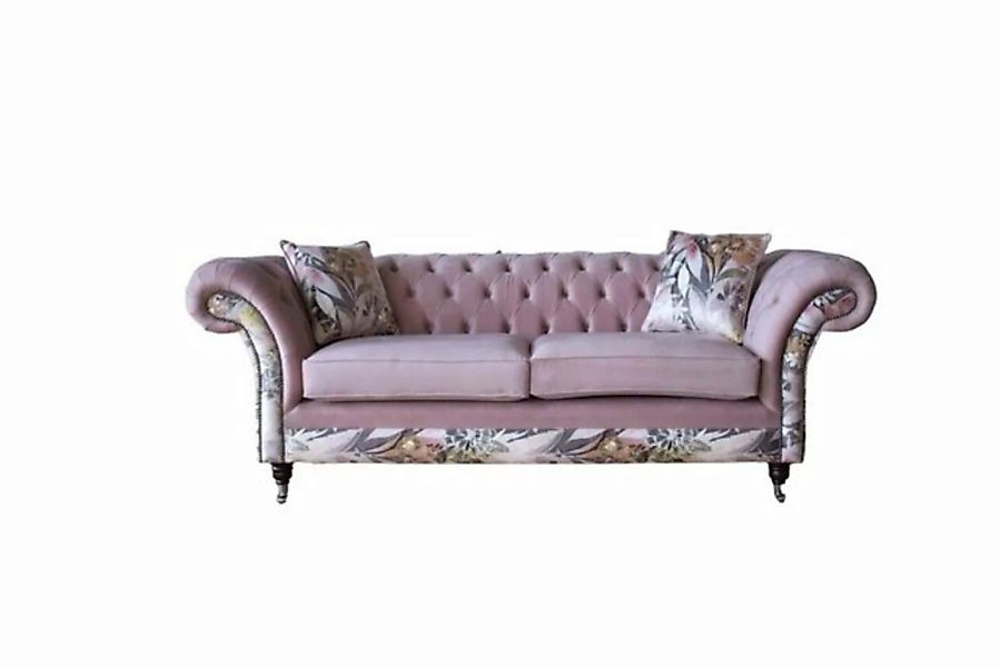 JVmoebel Sofa Rosa Chesterfield Dreisitzer Rosa Sofa 3 Sitzer Couch Design, günstig online kaufen