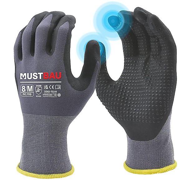 Mustbau Arbeitshandschuhe (12-St) 12/6/3 Pack, Abriebfest günstig online kaufen