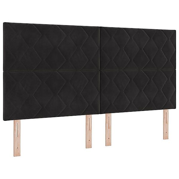 vidaXL Bett Boxspringbett mit Matratze Schwarzes Super King Samt (1-tlg) günstig online kaufen