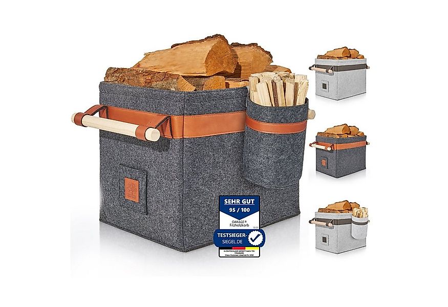 OAKAGE Kaminholzkorb Holzkorb für Kaminholz Feuerholzkorb Brennholzkorb Kam günstig online kaufen