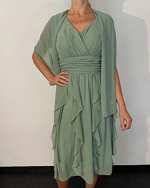 ITALY VIBES Midikleid MADRISA - Abendkleid - Kleid mit Stola - Wasserfallro günstig online kaufen