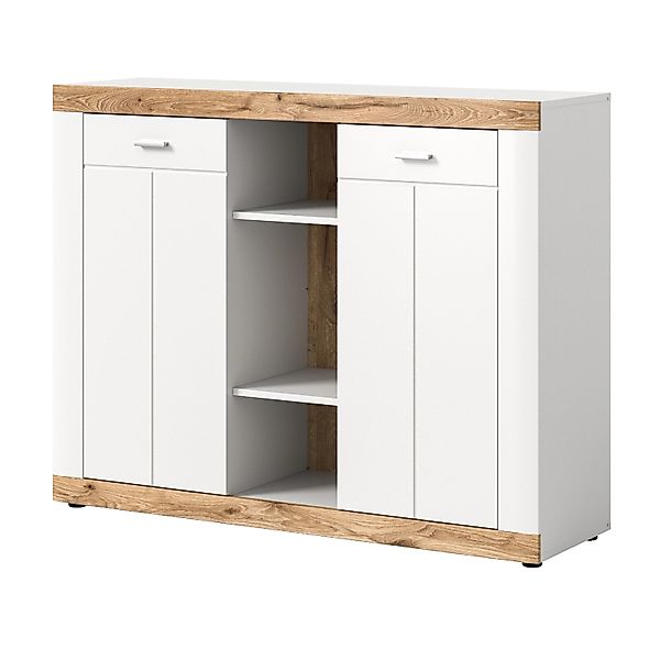 Inn.Furn Sideboard Weiß Eiche 131 cm mit Soft-Close Sopela günstig online kaufen