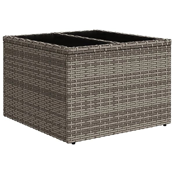 vidaXL Gartentisch mit Glasplatte Grau 55x55x37 cm Poly Rattan 366120 günstig online kaufen