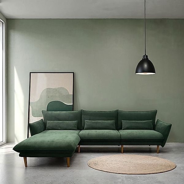 DOMO collection Ecksofa »Leuven modern mit schmalen Armlehnen, Breite 282 c günstig online kaufen