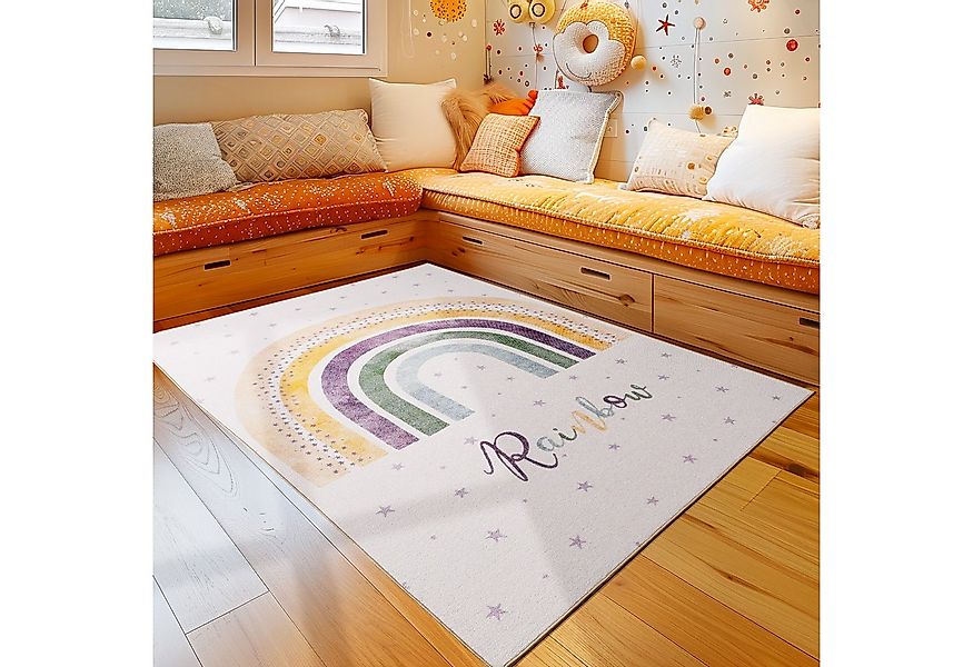 Teppium Teppich Regenbogenmuster, Rechteckig, Höhe: 7 mm, Kinderteppich Reg günstig online kaufen