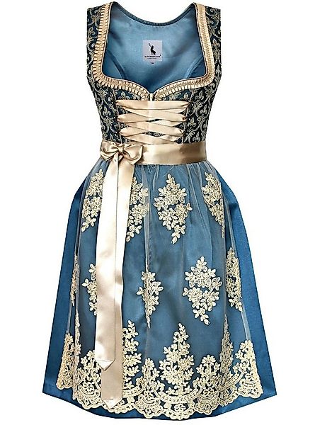 Alpenmärchen Dirndl Dirndl Livia in Creme und Blau - ALM916 günstig online kaufen