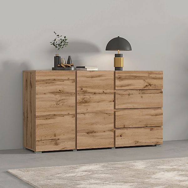 INOSIGN Sideboard "Asymetric,Breite 138 cm, grifflose Kommode 2 Türen/4 Sch günstig online kaufen