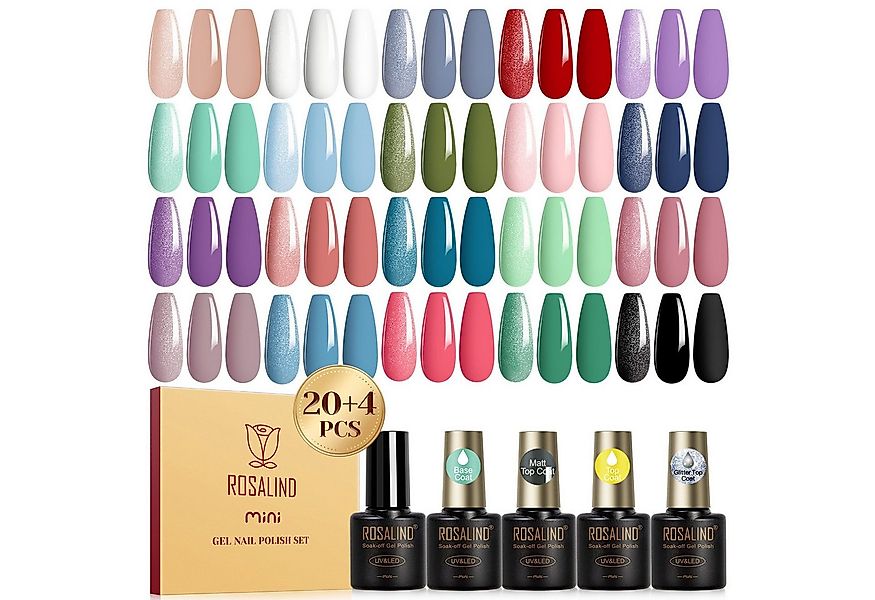 KINSI Nagellack-Set 20 Farben Gel Nagellack Set Matt&Glitzer,DIY Maniküre S günstig online kaufen