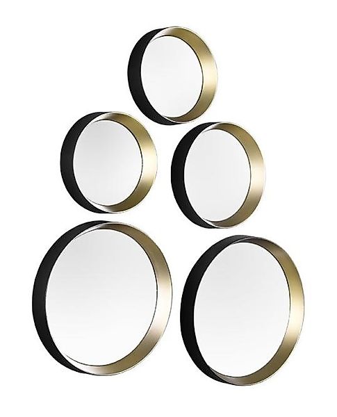 Wandspiegel 5er Set Schwarz / Gold günstig online kaufen