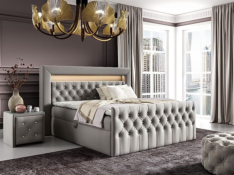Fun Möbel Boxspringbett Schlafzimmerbett SEVRA Nr.1 in Stoff Elisa Velvet ( günstig online kaufen