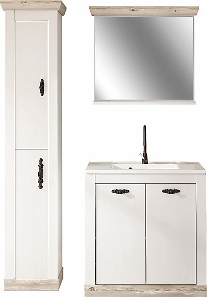 Home affaire Badmöbel-Set "Florenz, Bad im Landhausstil, 3-teiliges Badezim günstig online kaufen