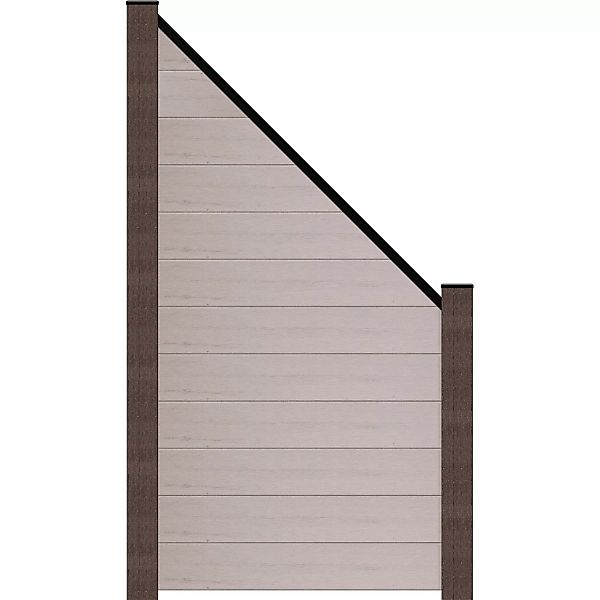 GroJa Steckzaun Solid Abgeschrägt 90 cm x 180/90 cm x 1,9 cm Bi-Color Sand günstig online kaufen