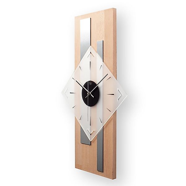 Kreative Feder Wanduhr Designer-Wanduhr „Silver Stripes“ günstig online kaufen