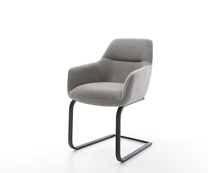 Freischwinger Pejo-Flex Strukturstoff Soft Grau Freischwinger flach Schwarz günstig online kaufen