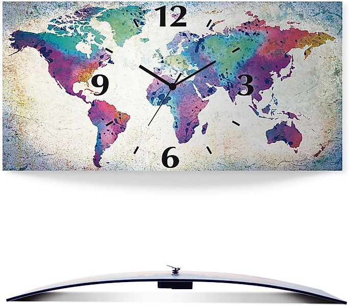 Artland Wanduhr bunte Weltkarte (wahlweise mit günstig online kaufen