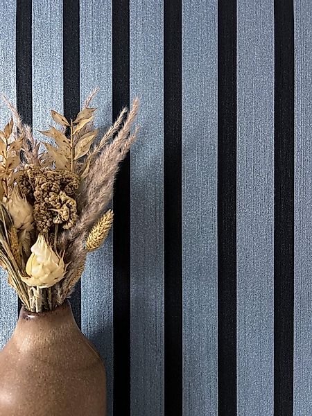 Newroom Vliestapete Berrin Blau Tapete Holzpaneele, Wandpaneele, Lamelle, s günstig online kaufen