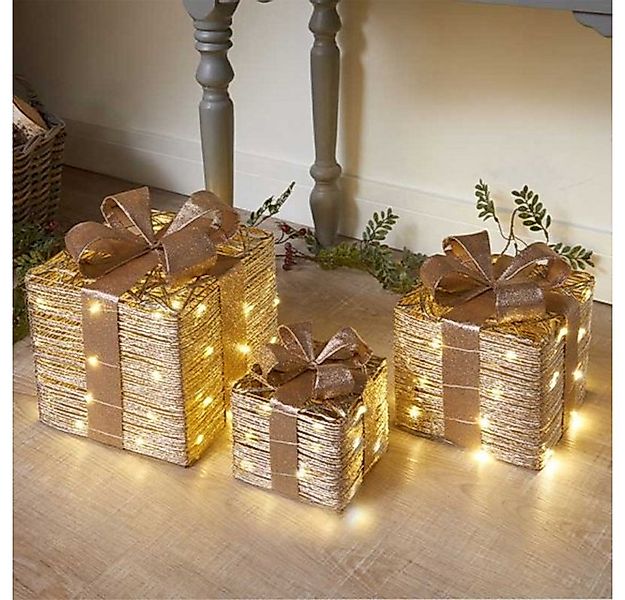 Smart Garden Weihnachtsszene Champagne Braid Geschenkboxen-Set mit LED – 3- günstig online kaufen