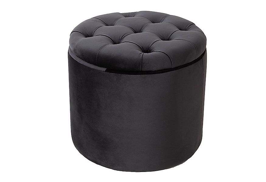 riess-ambiente Hocker MODERN BAROCK 50cm schwarz, Wohnzimmer · Samt · mit S günstig online kaufen