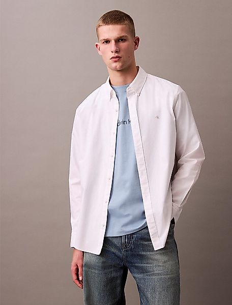 Calvin Klein Jeans Langarmhemd Button-Down-Kragen, Baumwoll-Stretch günstig online kaufen