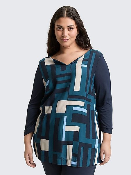 TOM TAILOR PLUS 3/4-Arm-Shirt T-Shirt Plus Size - Langarmshirt im Material- günstig online kaufen