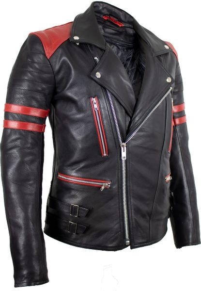 MDM Motorradjacke Herren Retro Lederjacke Motorrad günstig online kaufen