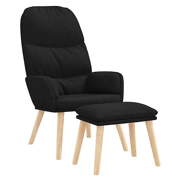 vidaXL Relaxsessel mit Hocker Schwarz Stoff Modell 9 günstig online kaufen