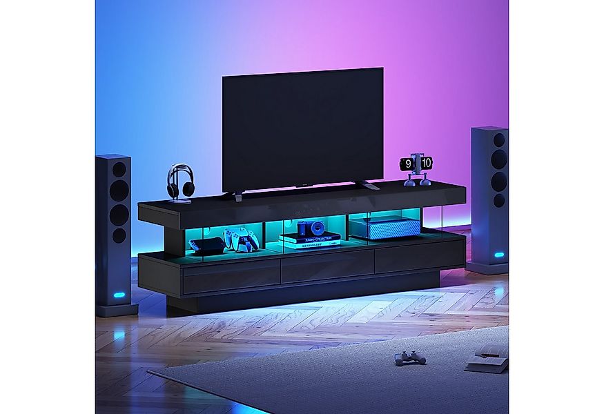 OKWISH Lowboard TV-Schrank mit LED und Schuladen, freistehend (TV-Schrank h günstig online kaufen