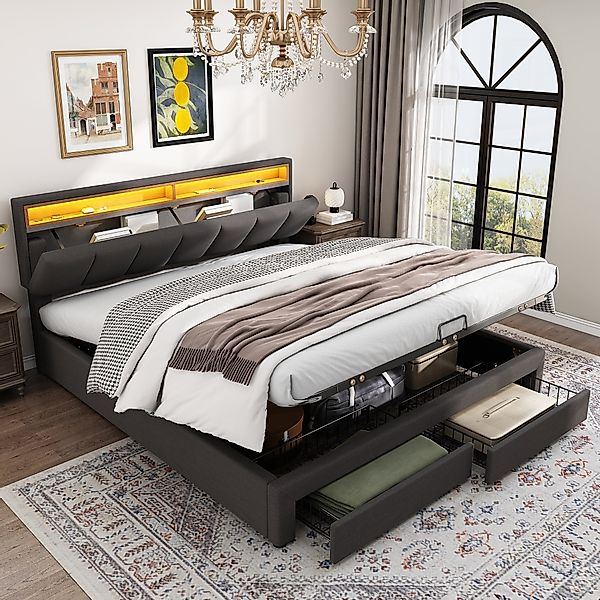HAUSS SPOLE Polsterbett Polsterbett Boxspringbett hydraulisches günstig online kaufen