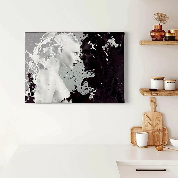 Bricoflor Wandbild In Schwarz Weiß Moderne Kunst Leinwand Bild Mit Personen günstig online kaufen