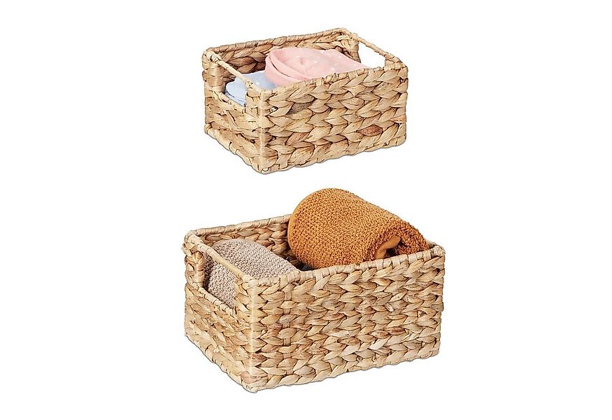 relaxdays Aufbewahrungskorb Set Wasserhyazinthe günstig online kaufen