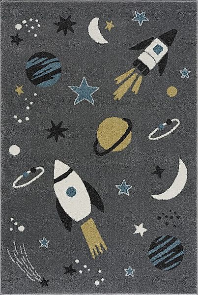 Scandicliving Kinderteppich Teppich, Space silbergrau, 120x180 cm, rechteck günstig online kaufen